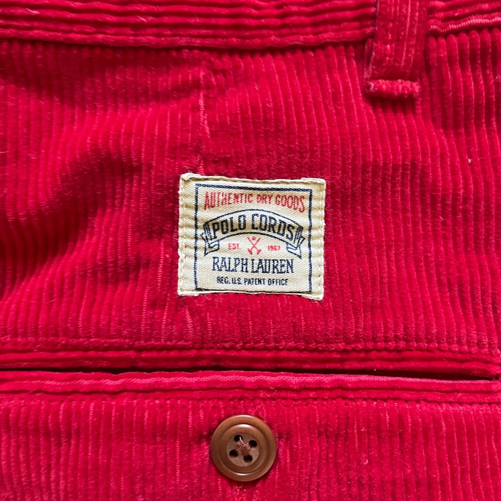 VTG 90s Ralph Lauren Country Red Corduroy High Waisted Shorts Women’s Sz 6 FLAW - Picture 10 of 10